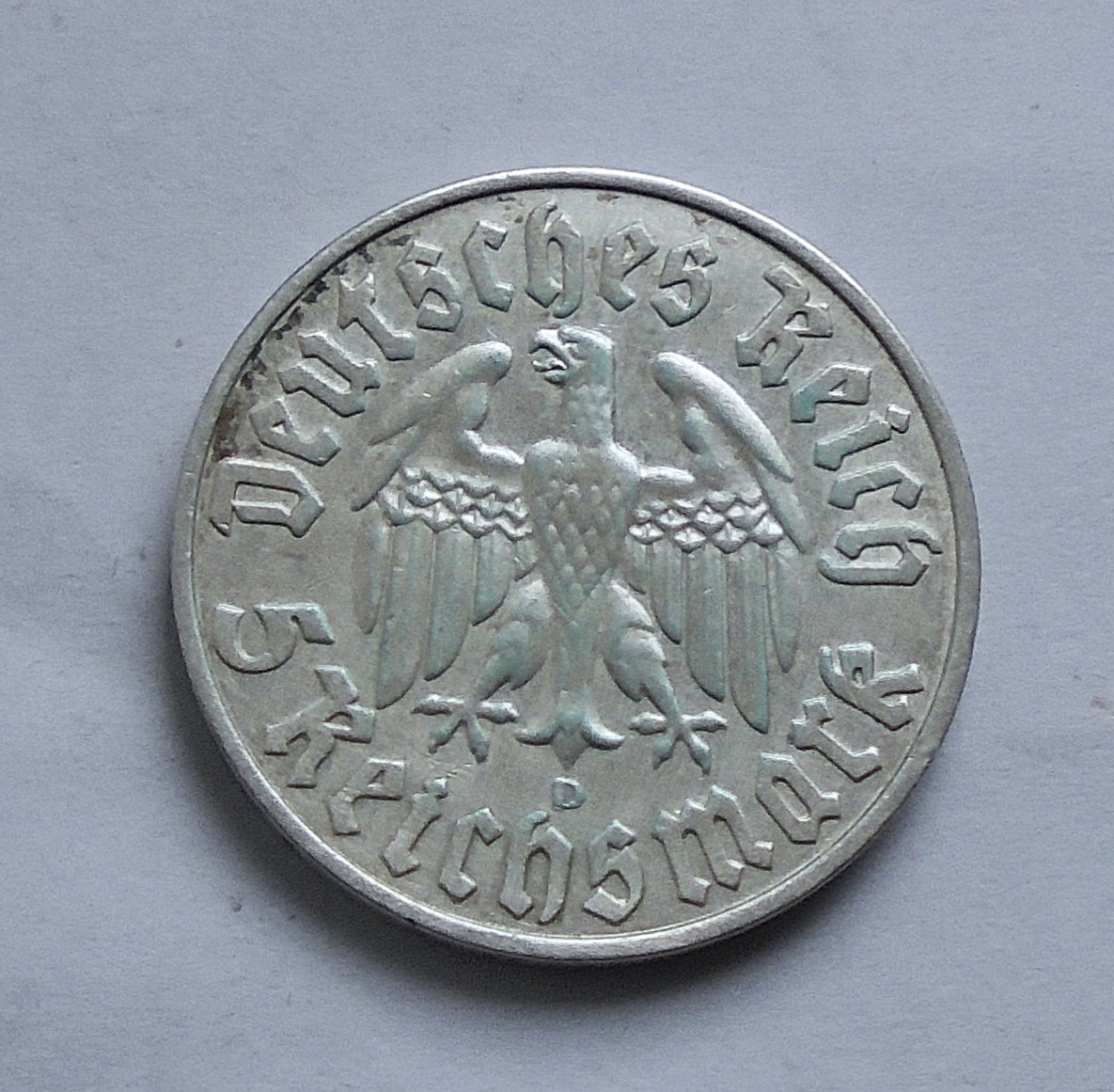  Münze Silber Drittes Reich: 5 Reichsmark 1933 D - Martin Luther   