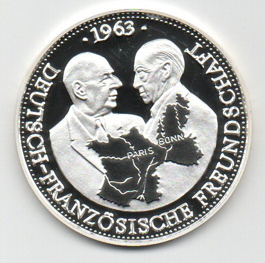  Silbermedaille Deutsch-Französische Freundschaft aus dem Jahr 1989   