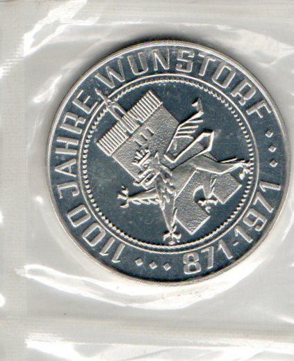  Silbermedaille 1100 Jahre Wunsdorf(Niedersachsen ) aus dem Jahr 1971   