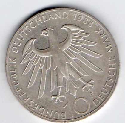  10 Mark Deutschland 1988 F (Carl Zeiss)   