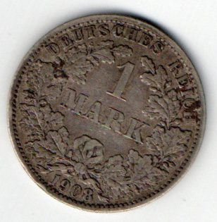  1 Mark Deutsches Reich 1908 A   