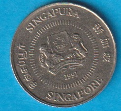  Singapur 10 Cents 1991 K-N Schön Nr.41 (D1/422)   