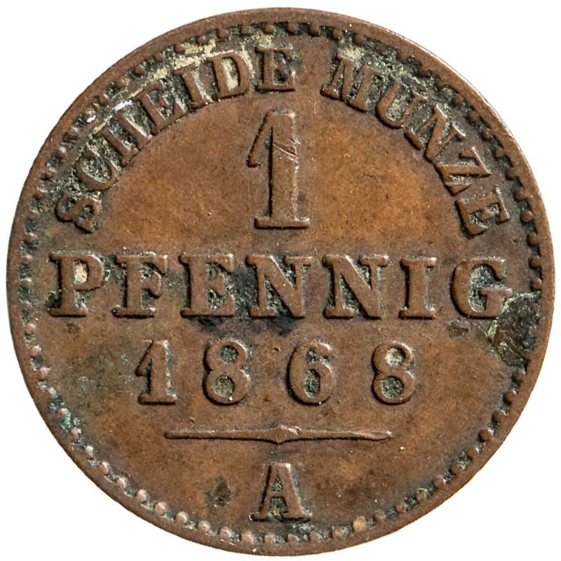  Reuß Obergreiz, Heinrich XXII - 1 Pfennig 1868 - AKS# 18 - c_5321   