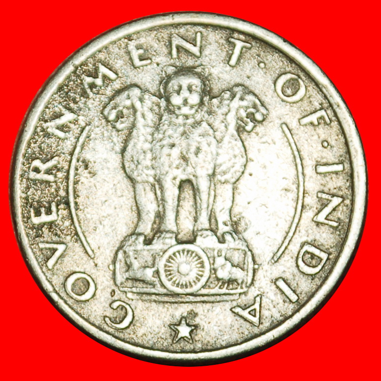  Ⰶ BOMBAY (1950-1956): INDIEN ★ 1/4 RUPEE = 4 ANNA 1951 LÖWEN!★OHNE VORBEHALT   