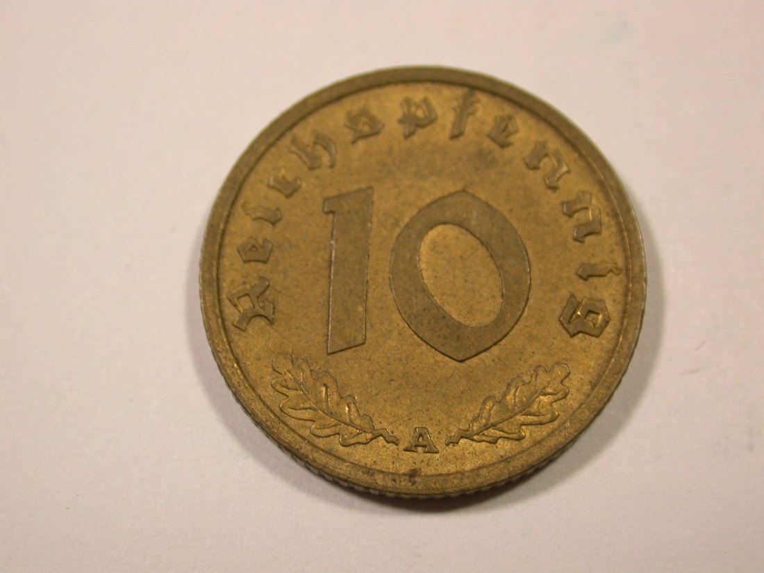  I9 3. Reich  10 Pfennig 1939 A in f.vz  Originalbilder   