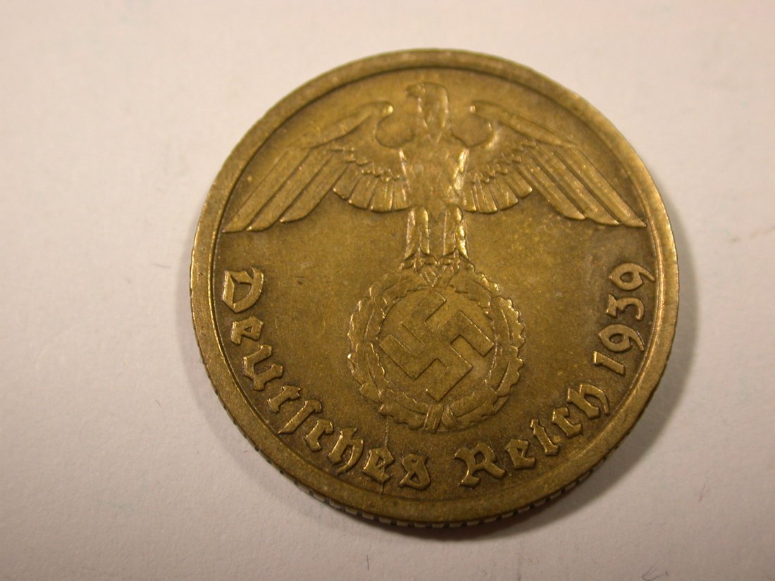  I9 3. Reich  10 Pfennig 1939 D in ss+  Originalbilder   