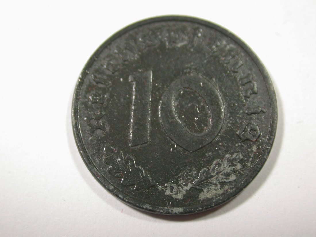  I9 3. Reich  10 Pfennig 1942 D in ss   Randfehler  Originalbilder   