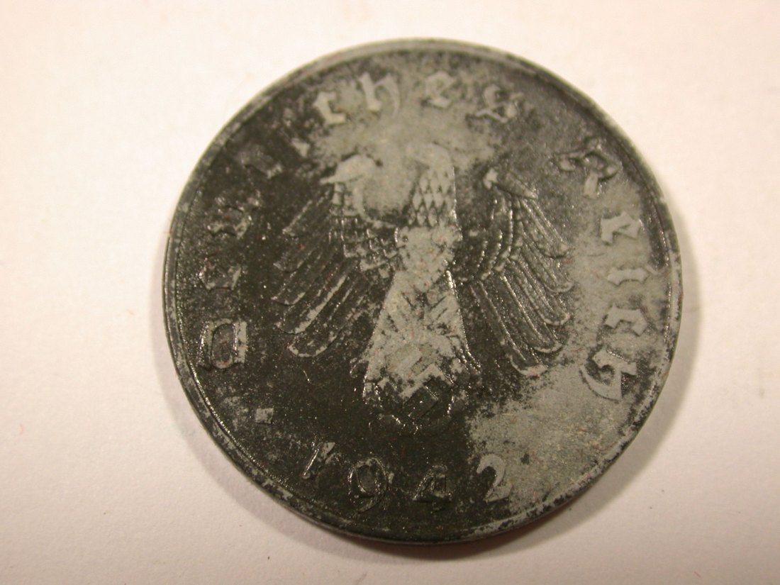  I9 3. Reich  10 Pfennig 1942 D in ss   Randfehler  Originalbilder   