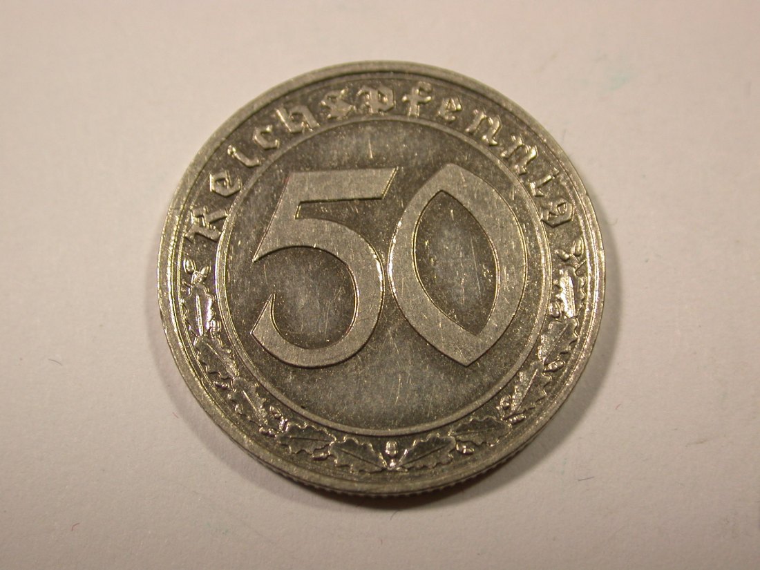  I9 3. Reich  50 Pfennig 1939 A in vz-st/f.st  J.365 seltener  Originalbilder   