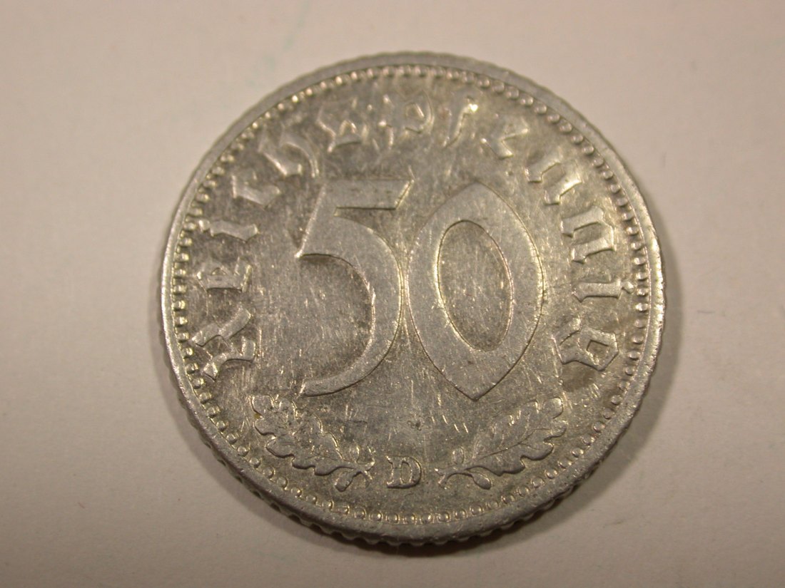  I9 3. Reich  50 Pfennig 1939 D in ss  Originalbilder   