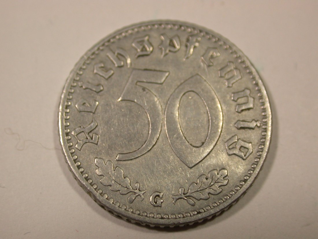  I9 3. Reich  50 Pfennig 1943 G in ss, Randfehler  Originalbilder   