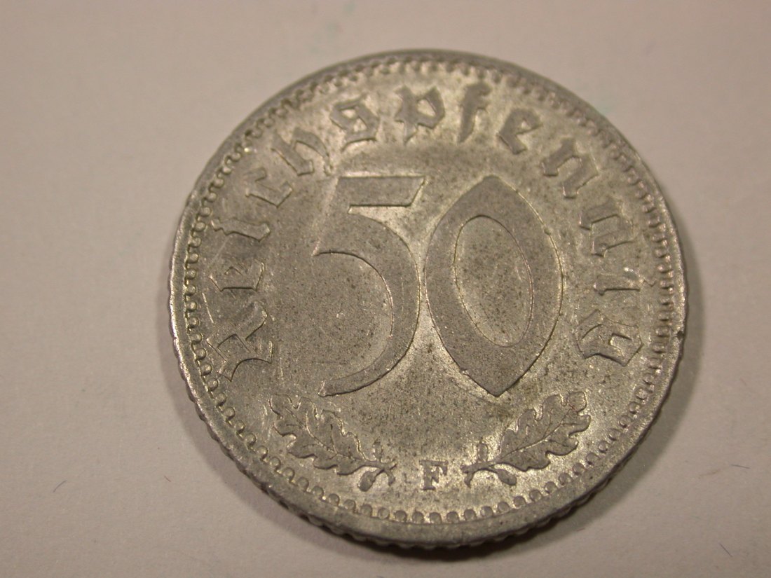  I9 3. Reich  50 Pfennig 1944 F in ss+  Originalbilder   