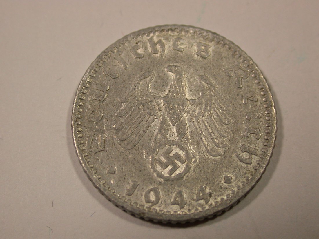  I9 3. Reich  50 Pfennig 1944 F in ss+  Originalbilder   