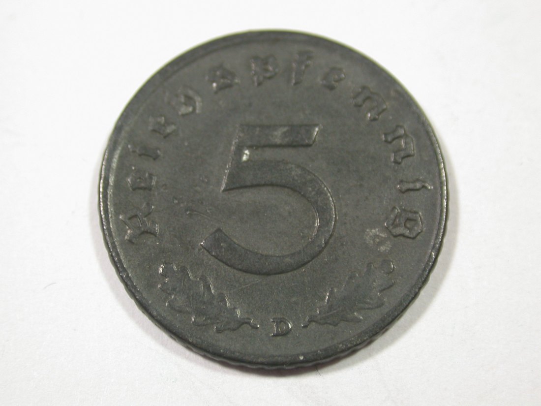  I9 3. Reich  5 Pfennig 1940 D in ss-vz  Originalbilder   