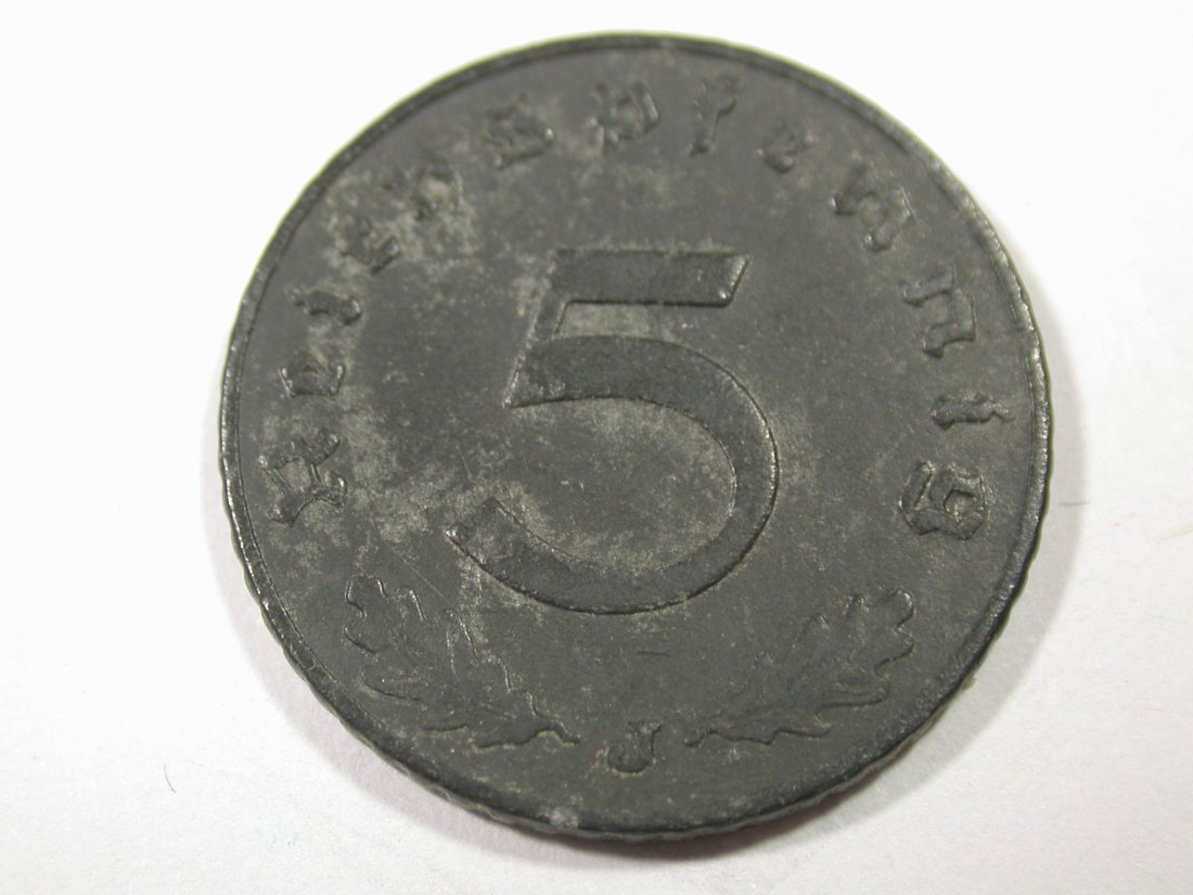  I9 3. Reich  5 Pfennig 1940 J in vz  Originalbilder   