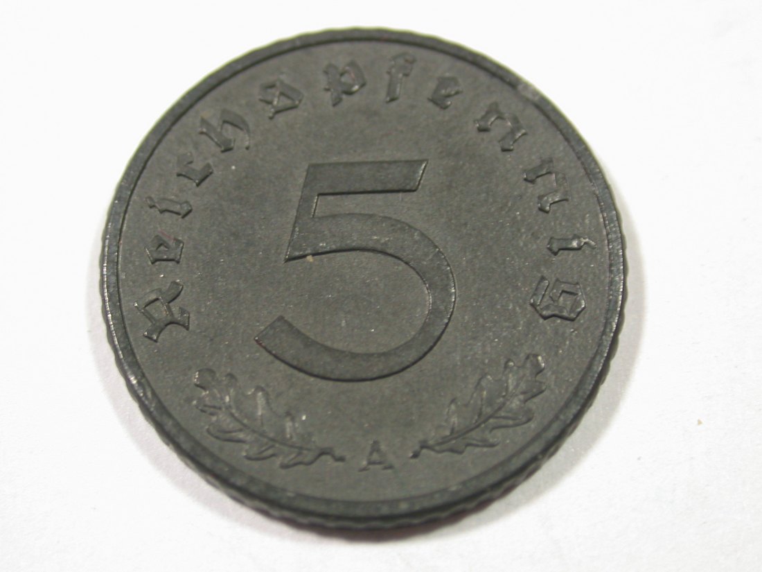  I9 3. Reich  5 Pfennig 1942 A in vz-st   Originalbilder   