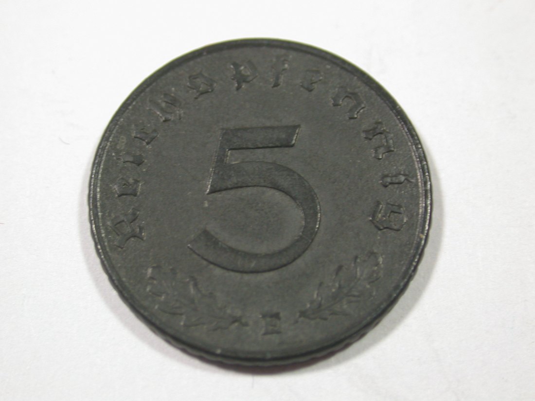  I9 3. Reich  5 Pfennig 1942 E in vz  Originalbilder   