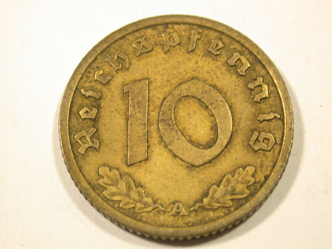  I9 3. Reich  10 Pfennig 1938 A in ss+   Originalbilder   