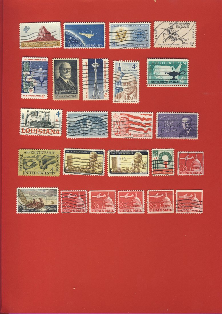  USA 1962 24 Marken mit Sätzen aus 1962 gestempelt   