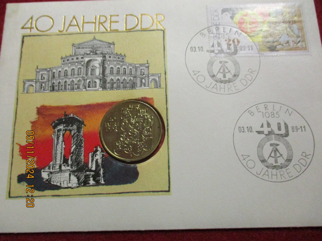  10 Mark DDR Numisbrief 40 Jahre DDR   