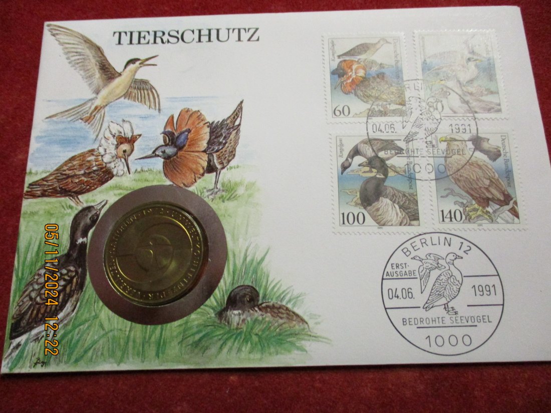  5 Mark BRD Numisbrief Tierschutz   