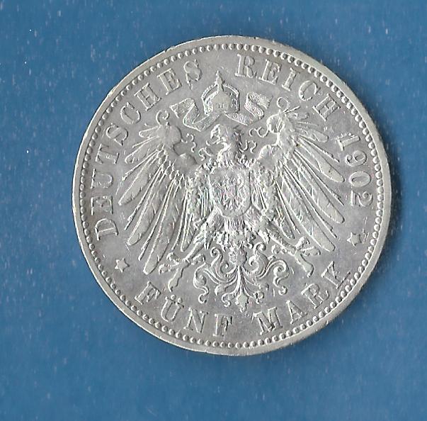  5 Mark Wilhelm II 1902 Muenzen Studio Münzenankauf Koblenz Frank Maurer AG152   