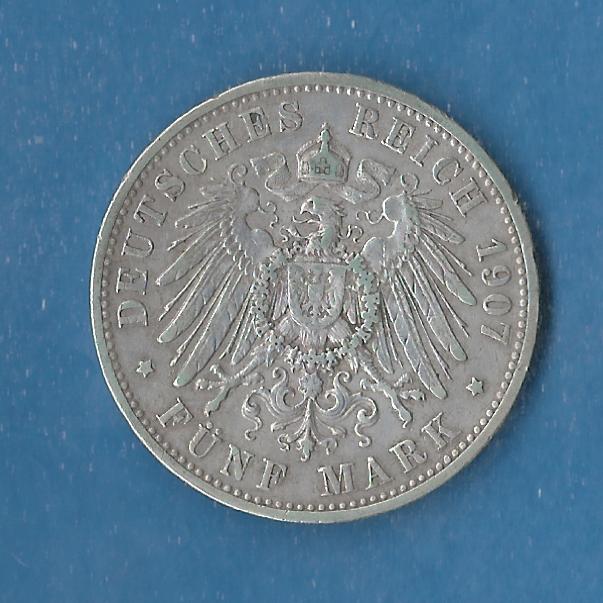  5 Mark Bayern Otto 1907 Muenzen Studio Münzenankauf Koblenz Frank Maurer AG156   