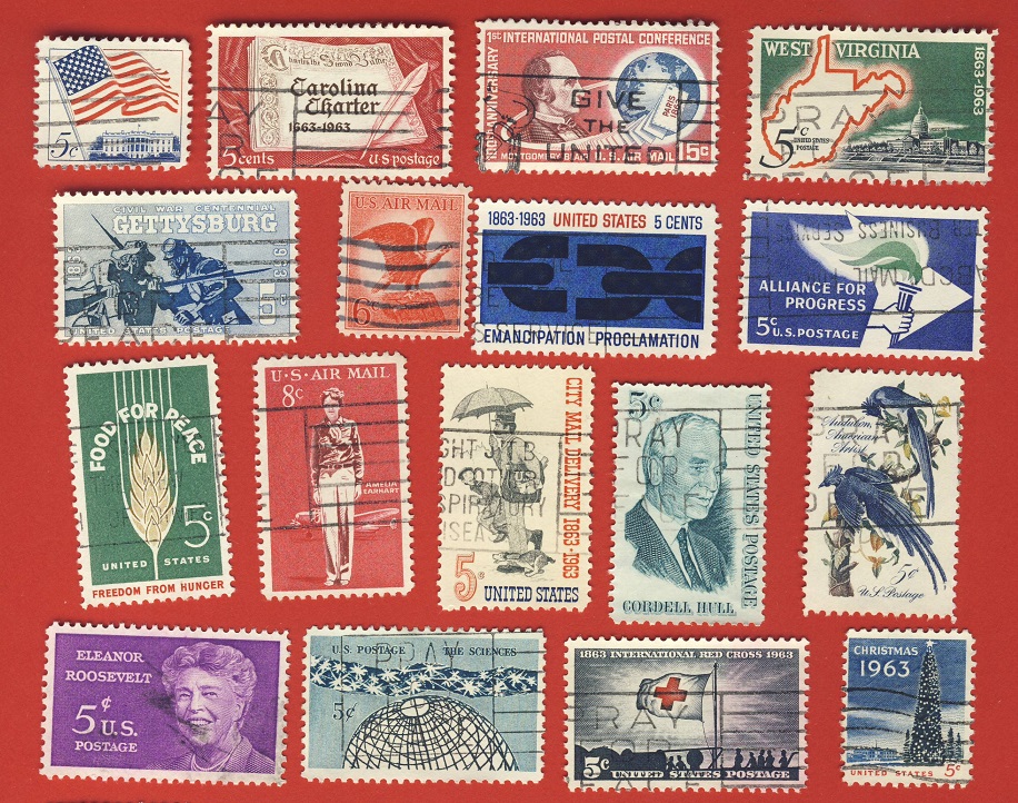  USA 1963 17 Marken aus 1963 kompl. Jahrgang gestempelt   