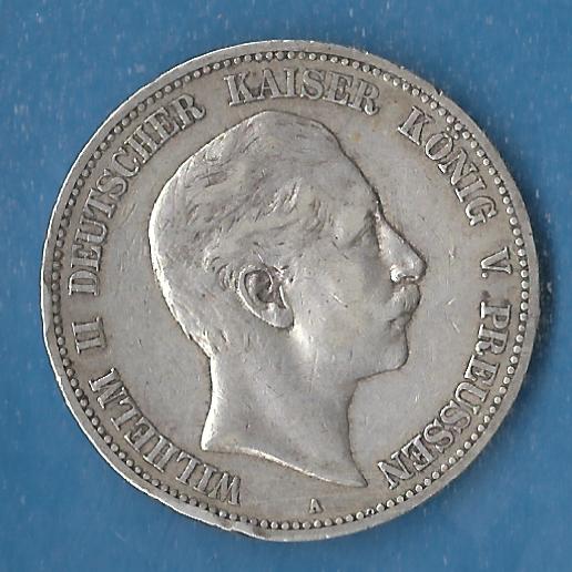  5 Mark Wilhelm II 1907 Muenzen Studio Münzenankauf Koblenz Frank Maurer AG161   