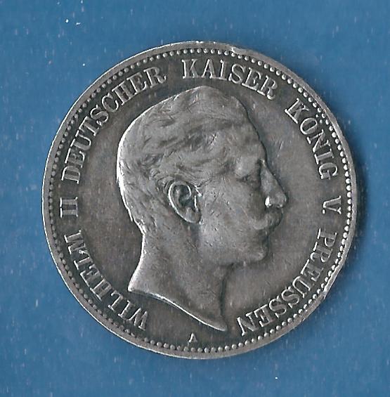  5 Mark Wilhelm II 1907 Muenzen Studio Münzenankauf Koblenz Frank Maurer AG162   