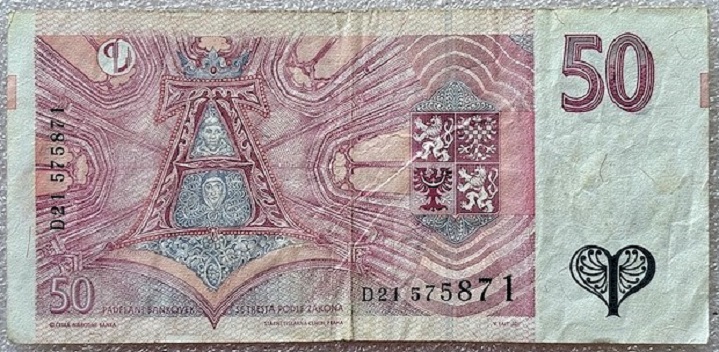  Tschechoslowakei ---  50 Korun 1997 , Banknote , Erh.F+   