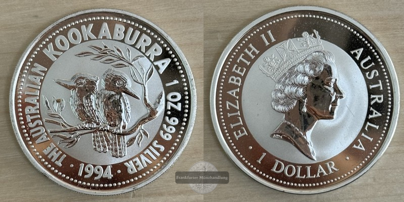  Australien  1 Dollar 1994 Kookaburra  FM-Frankfurt Feingewicht: 31,1g   