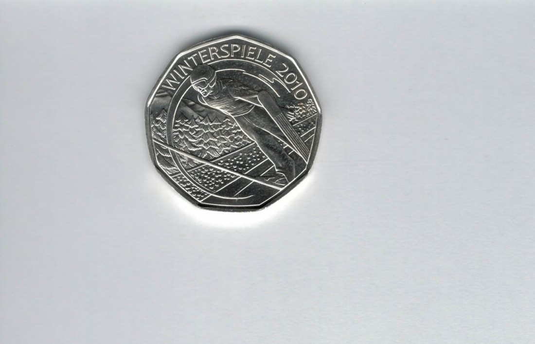  5 Euro 2010 Winterspiele Skisprung Österreich silber Spittalgold9800 (4974/16   