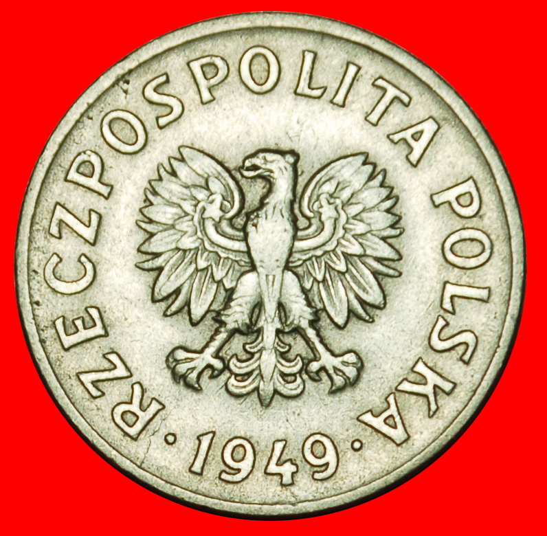  Ⰶ CZECHOSLOVAKIA: POLAND ★ 20 GROSZES 1949 SOCIALIST STARS ON EAGLE! ★LOW START ★ NO RESERVE!   