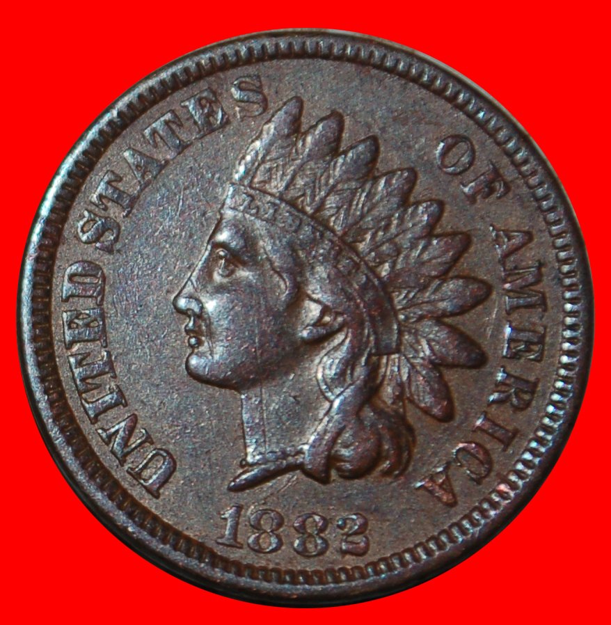  Ⰶ INDISCHER KOPF (1864-1909): USA ★ 1 CENT 1882! UNVERÖFFENTLICHT! ★OHNE VORBEHALT   