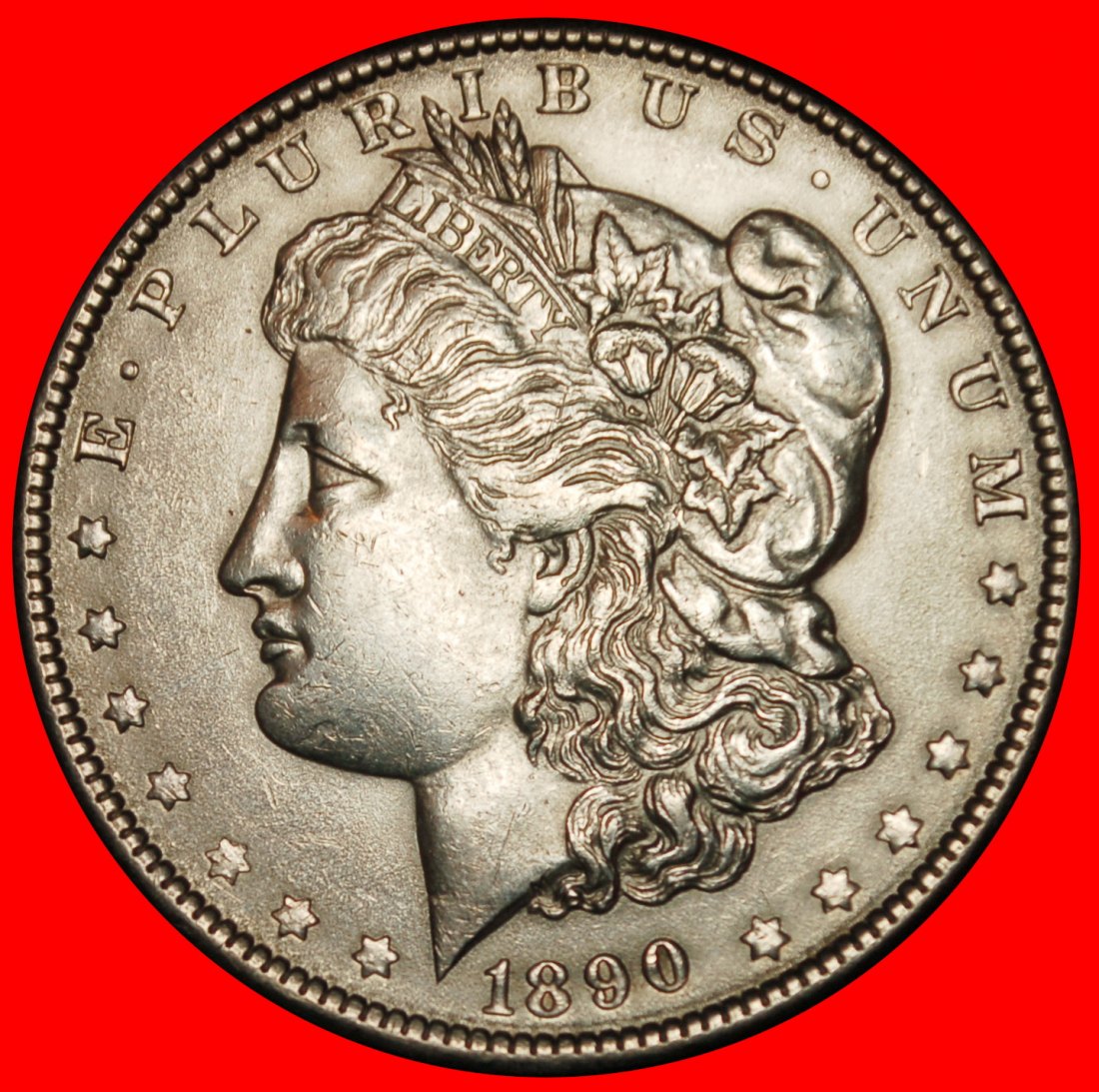  Ⰶ SILBER MORGAN (1878-1921): USA ★ 1 DOLLAR 1890!★OHNE VORBEHALT   