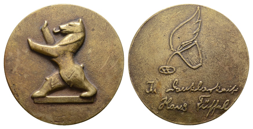  Medaille, Alter Messingguß; 208,68 g, Ø 78 mm   