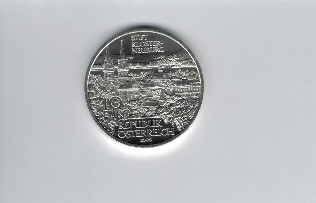  10 Euro 2008 Stift Klosterneuburg silber 925/16g Österreich Spittalgold9800 (4971/13   