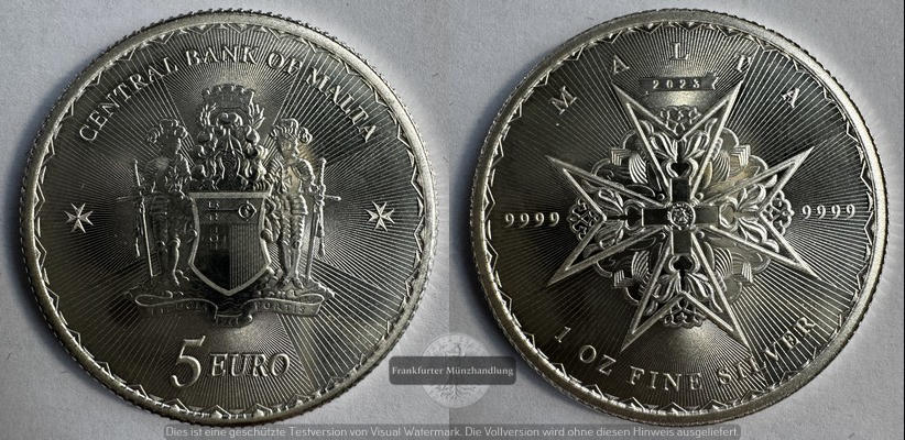  Malta 5 Euro 2023 - 1oz -  FM-Frankfurt Feinsilber: 31,28g   