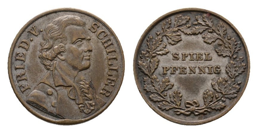  Fried.v.Schiller; Spiel Pfennig, 1 Stück   