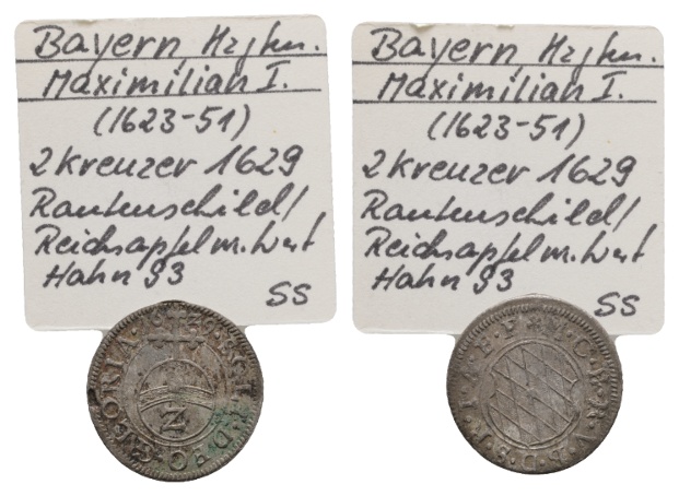  Bayern, 2 Kreuzer 1629   