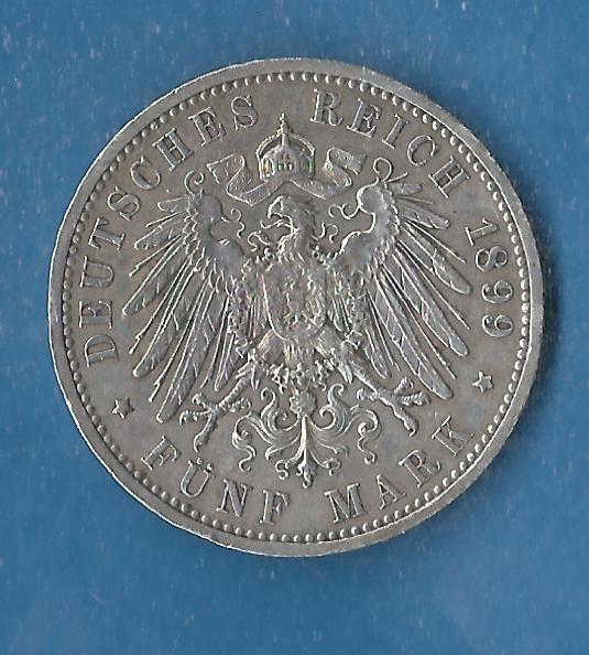  5 Mark Wilhelm II 1899 A Muenzen Studio Münzenankauf Koblenz Frank Maurer AG170   