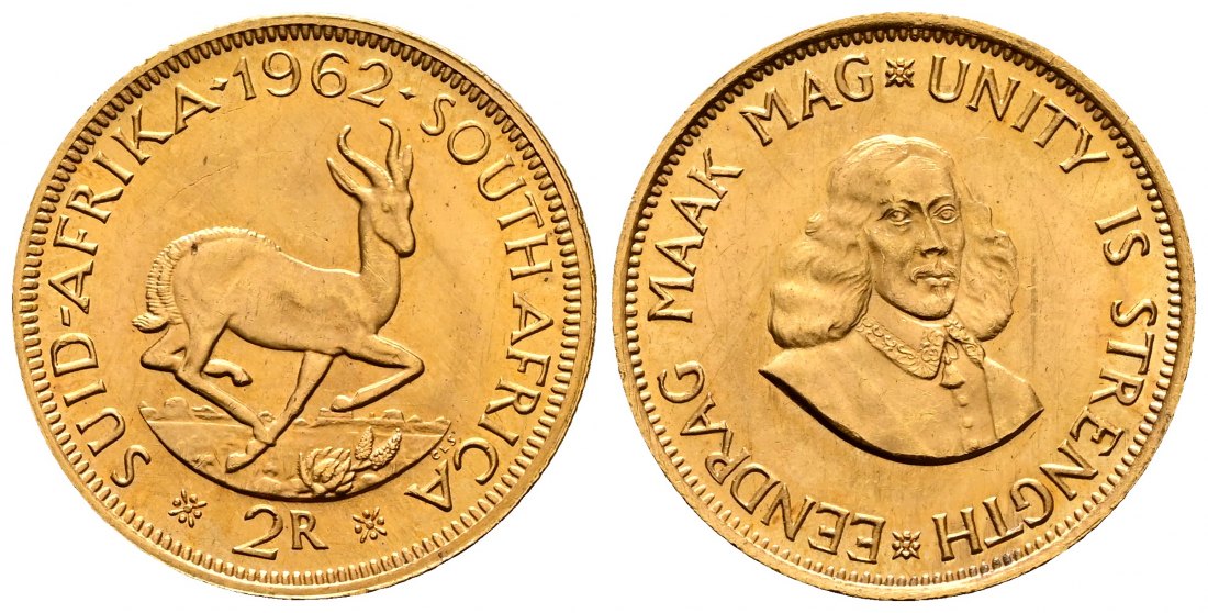 PEUS 2219 Südafrika 7,32 g Feingold 2 Rand GOLD 1962 Fast Stempelglanz