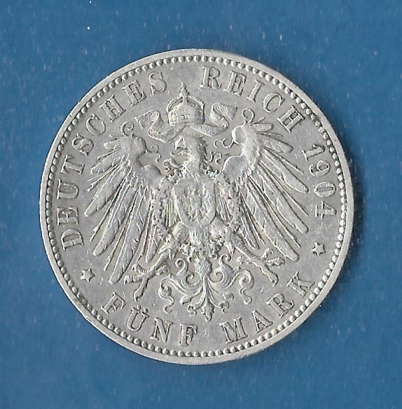  5 Mark Hamburg 1904 Muenzen Studio Münzenankauf Koblenz Frank Maurer AG172   