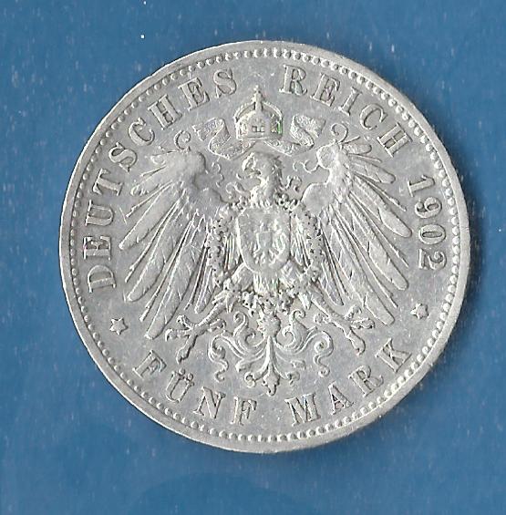  5 Mark Wilhelm II 1902 Muenzen Studio Münzenankauf Koblenz Frank Maurer AG173   