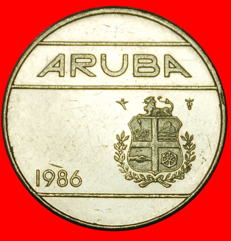  Ⰶ NETHERLANDS (1986-2023): ARUBA ★25 CENTS 1986! BEATRIX (1980-2013) LUSTRE! LOW START ★ NO RESERVE!   