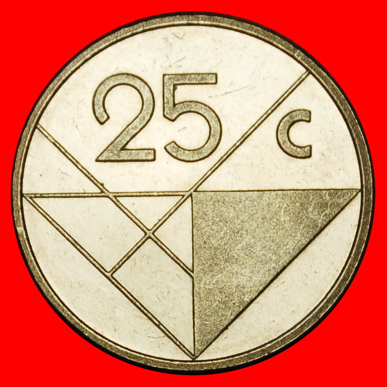  Ⰶ NETHERLANDS (1986-2023): ARUBA ★25 CENTS 1989! BEATRIX (1980-2013) LUSTRE! LOW START ★ NO RESERVE!   