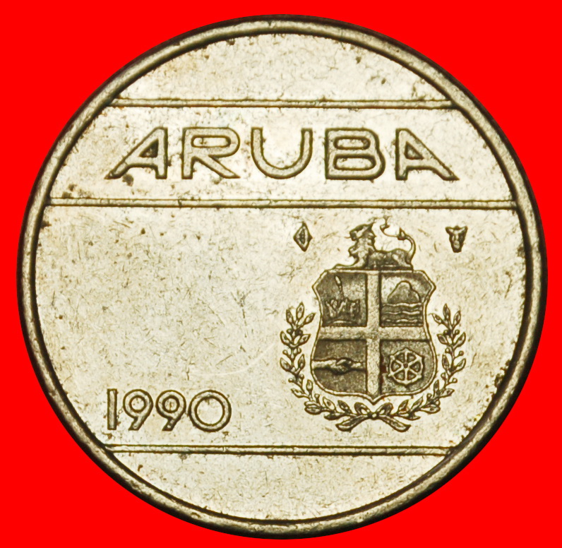  Ⰶ NIEDERLANDE (1986-2023):ARUBA★25 CENT 1990! BEATRIX (1980-2013) OHNE VORBEHALT!   