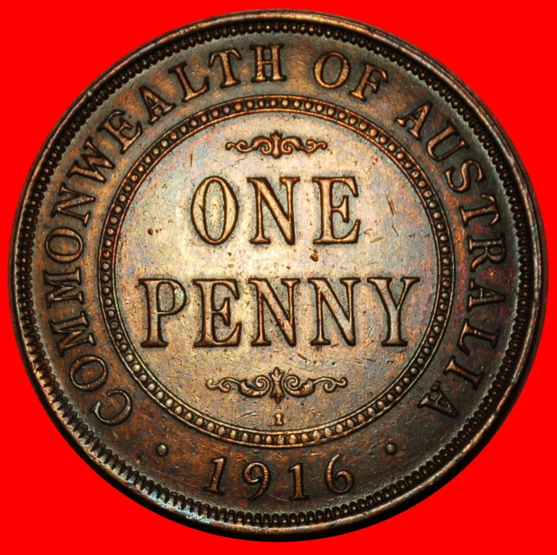  Ⰶ INDIEN: AUSTRALIEN ★ 1 PENNY 1916I!  GEORG V. (1911-1936) ★OHNE VORBEHALT!   