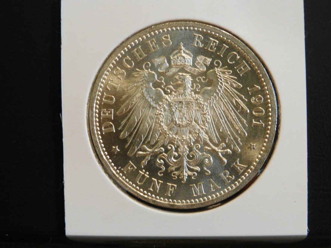  GERMANY 5 MARK 1901 PRUSSIA.GRADE-PLEASE SEE PHOTOS.   